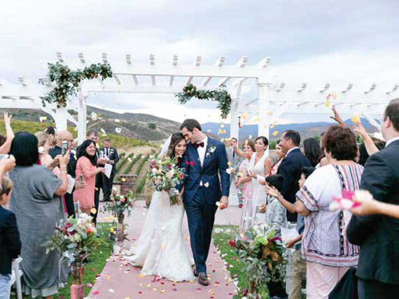 Wedding ceremony at Leoness Cellars