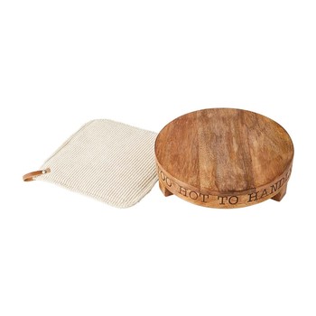 Wood Trivet and Pot Holder Set
