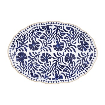 Blue Floral Indigo Platter