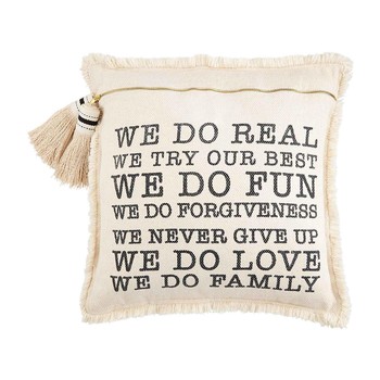 Family Rules Tassel Pillow