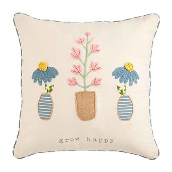 Grow Happy Applique Pillow