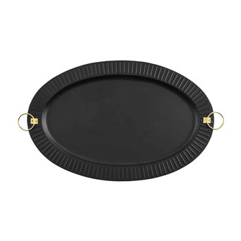 Black Tin Oval Tray
