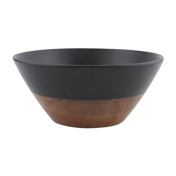 Black/Wood Bowl Large