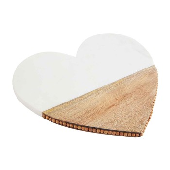 Marble/Wood Heart Platter Lg.